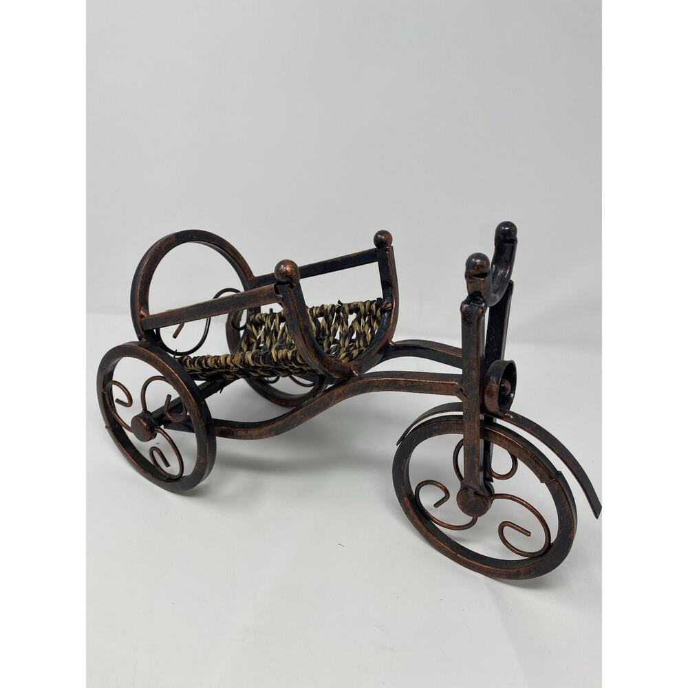 Vtg Wagon Wine Bottle Holder Wagon Caddy Metal